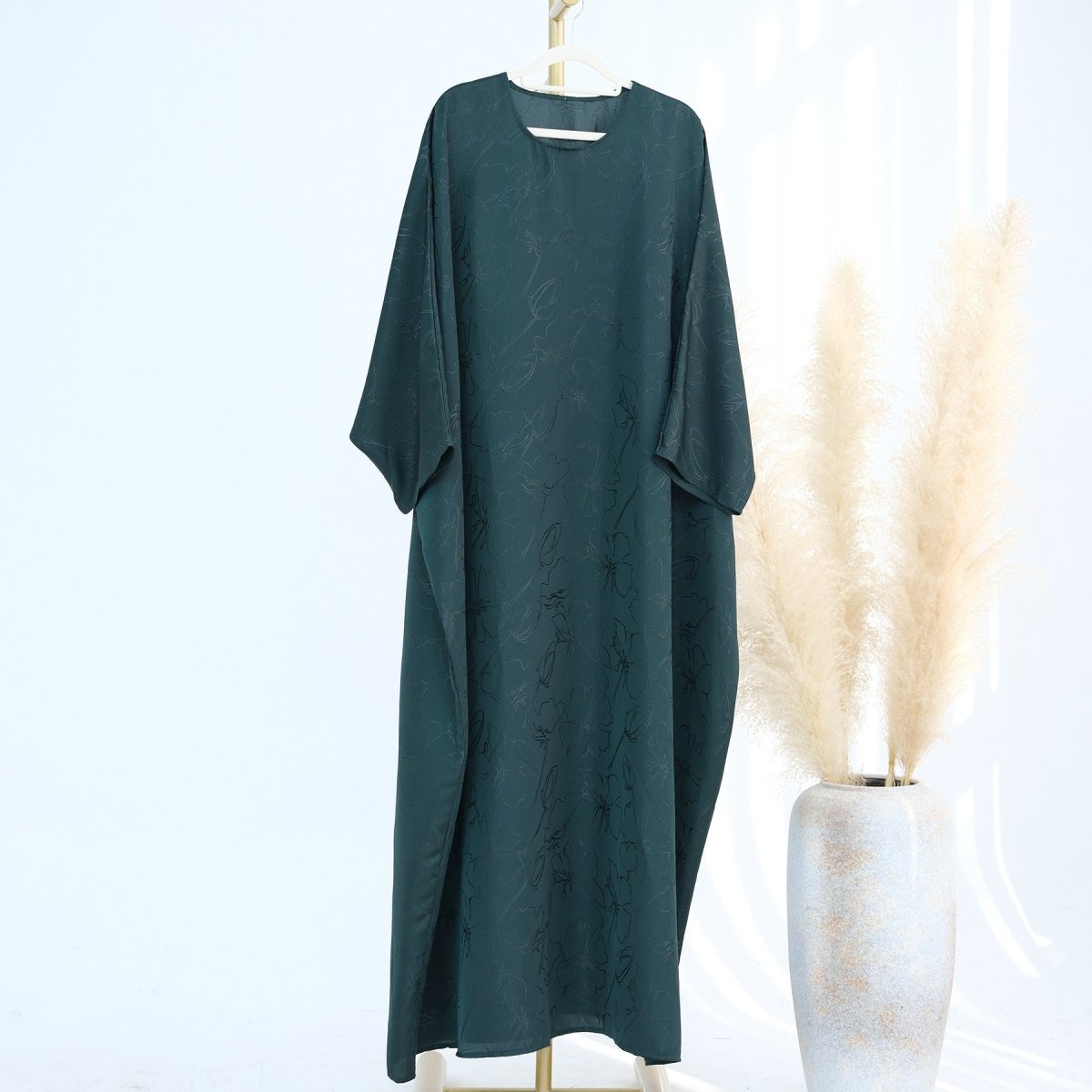 3D Jacquard Woven Satin Abaya (MA138)