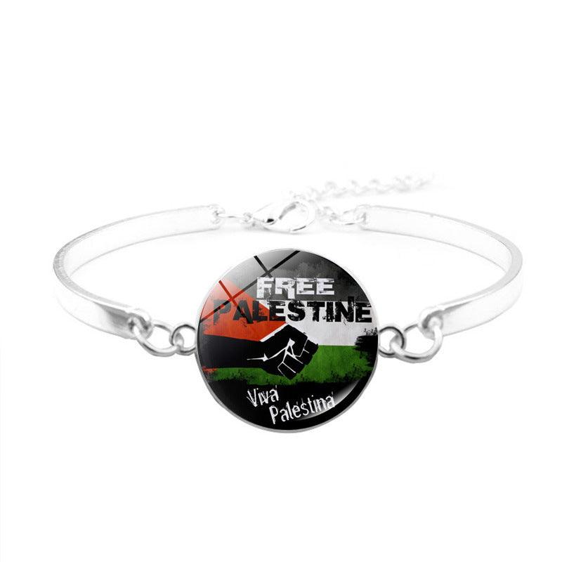 Free Palestine Bracelet | Palestinian Flag Keffiyeh Bracelet (MAC081)