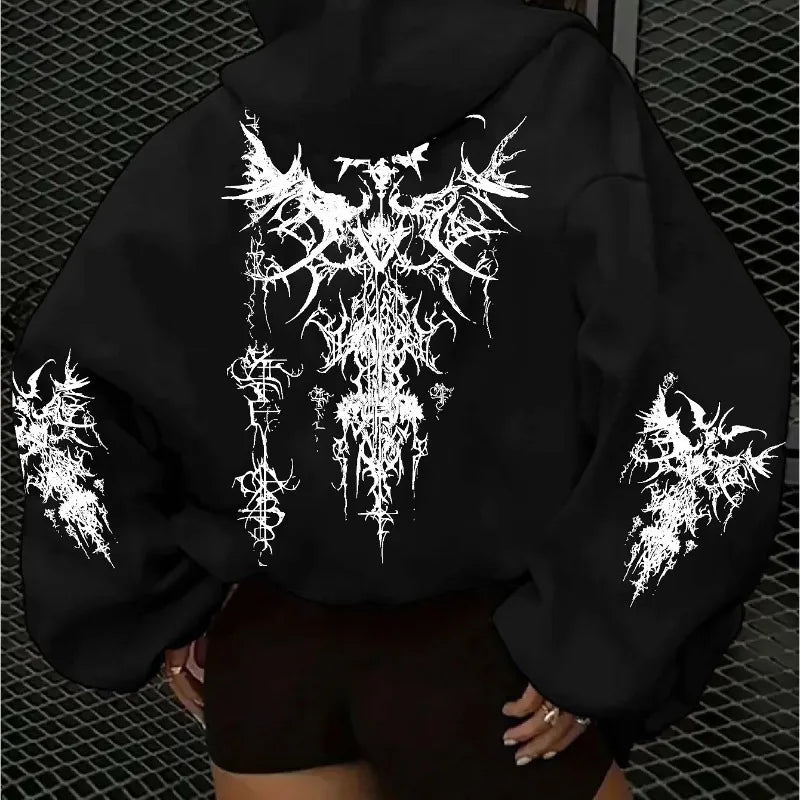 American Gothic Women's Hoodie for Autumn and Winter, New Casual and Fashionable, Suitable for Both Men and Women's Street Wear
