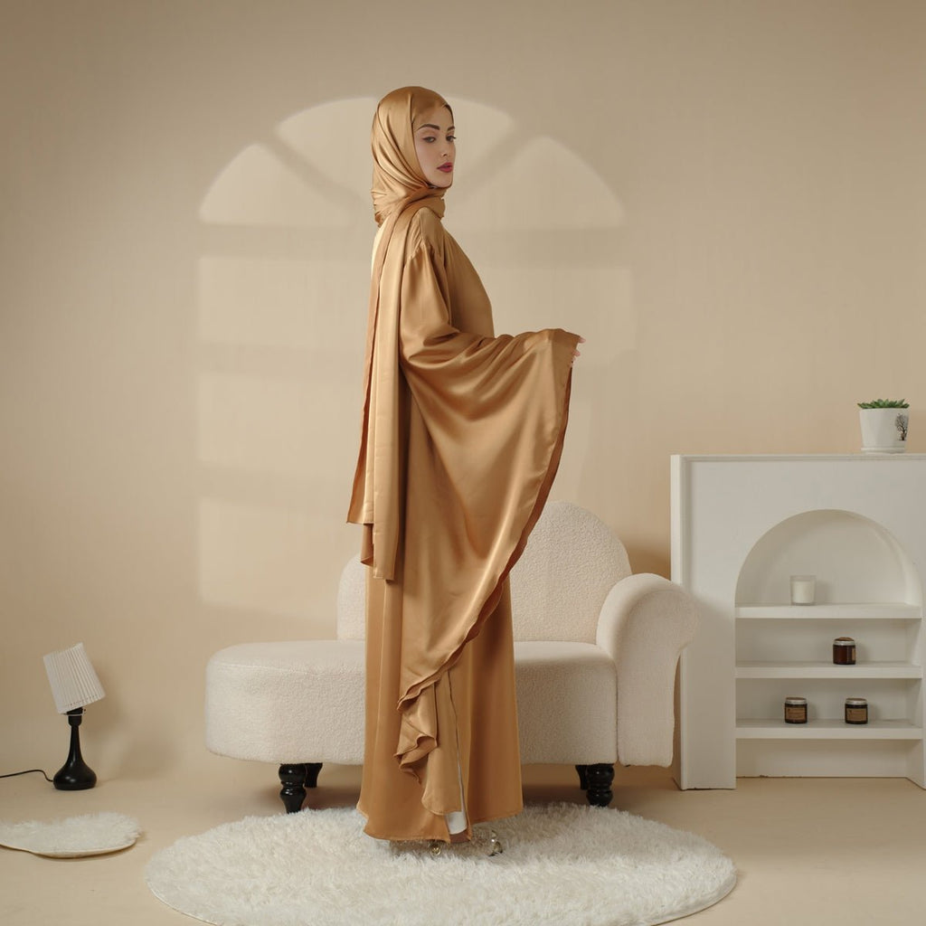 Archive Piece Luxury Satin Floaty Kaftan Abaya With Matching Hijab - MP007 (Size M Only)