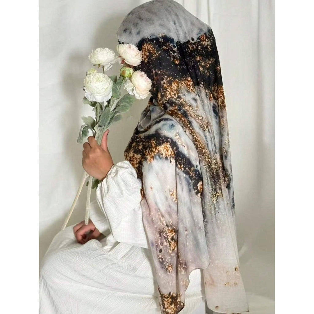 Bohemian Watercolor Marble Hijab(MH124)