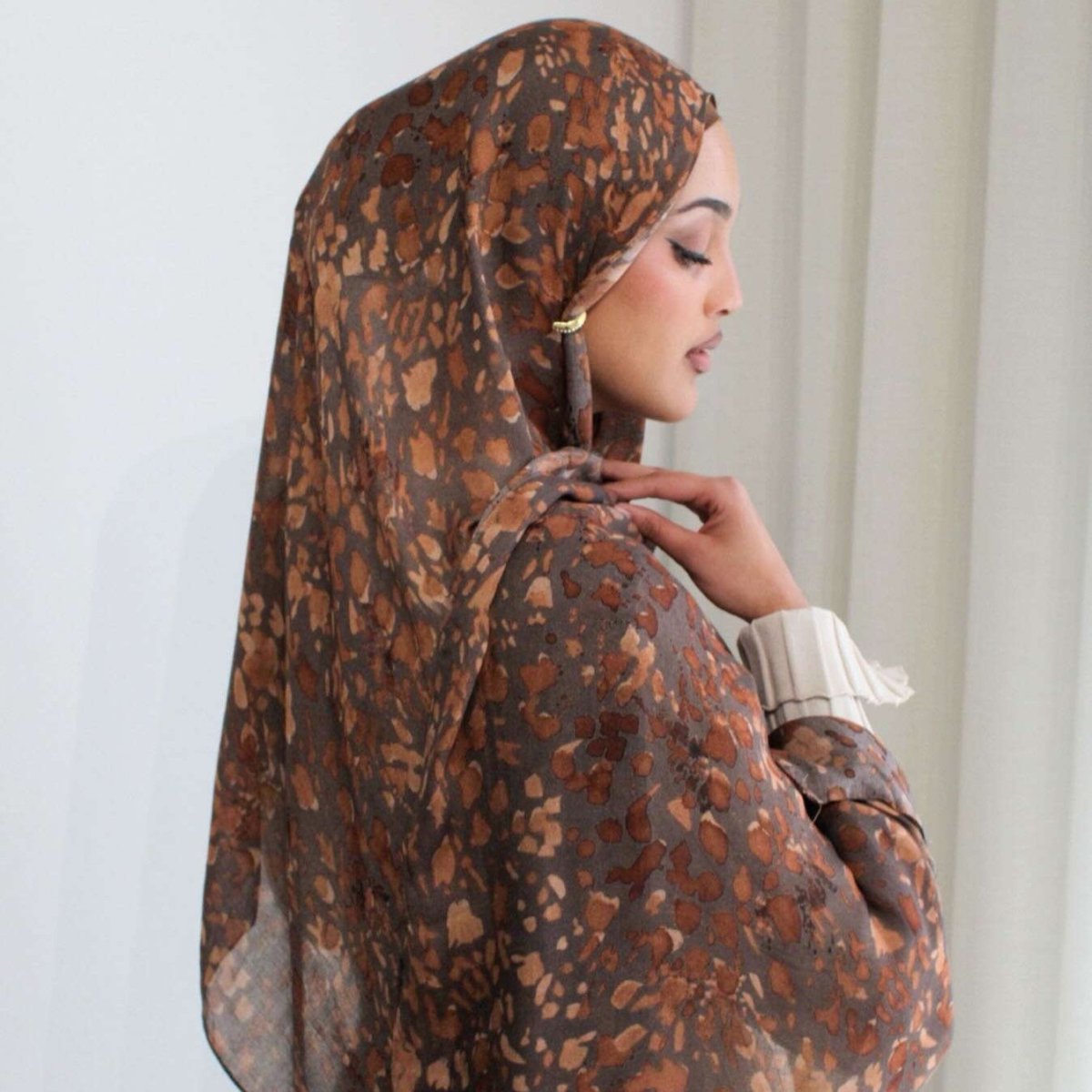 ‌Breathable Versatile Stylish Headscarf Floral-Print Hijab (MH177)
