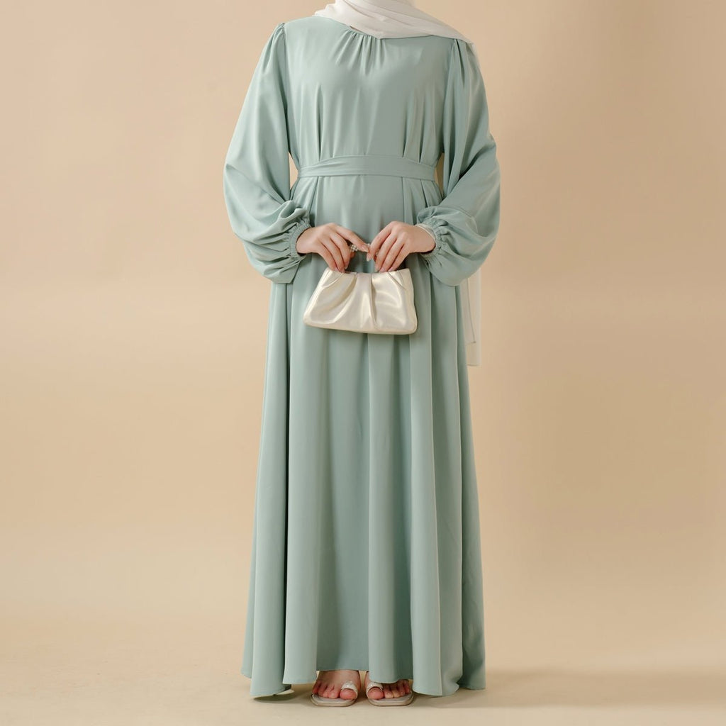 Candy Color Pleated Abaya | Must-have Essential Basic Dress (MA142)