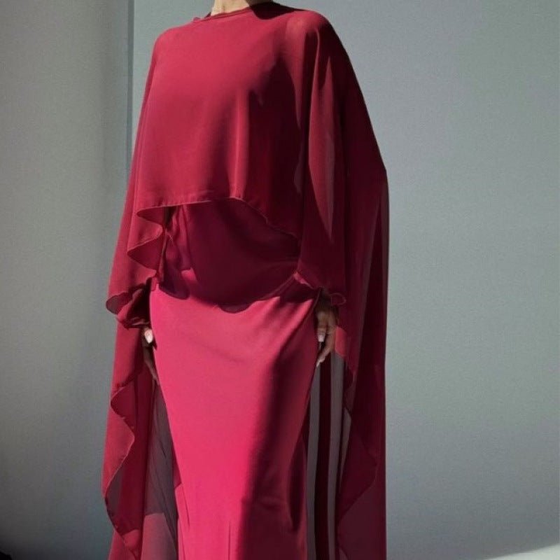 Cape Overlay Abaya Dress(MS320)