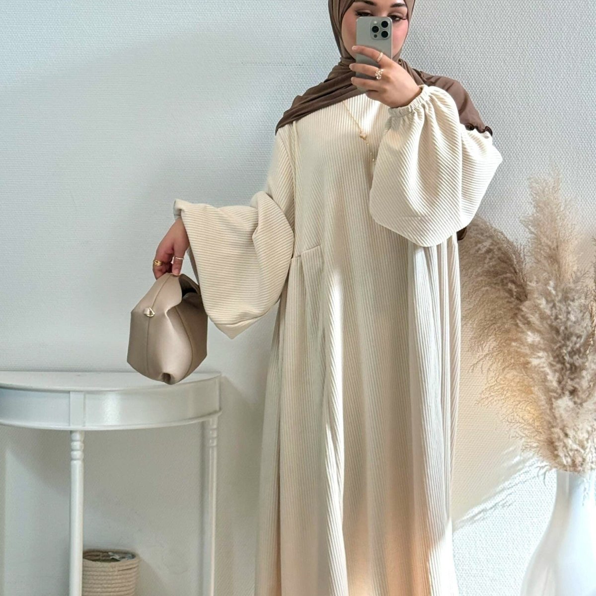 Corduroy Swing Loose Abaya | Corduroy Casual Abaya (MA117)
