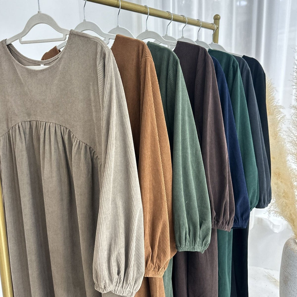 Corduroy Swing Loose Abaya | Corduroy Casual Abaya (MA117)