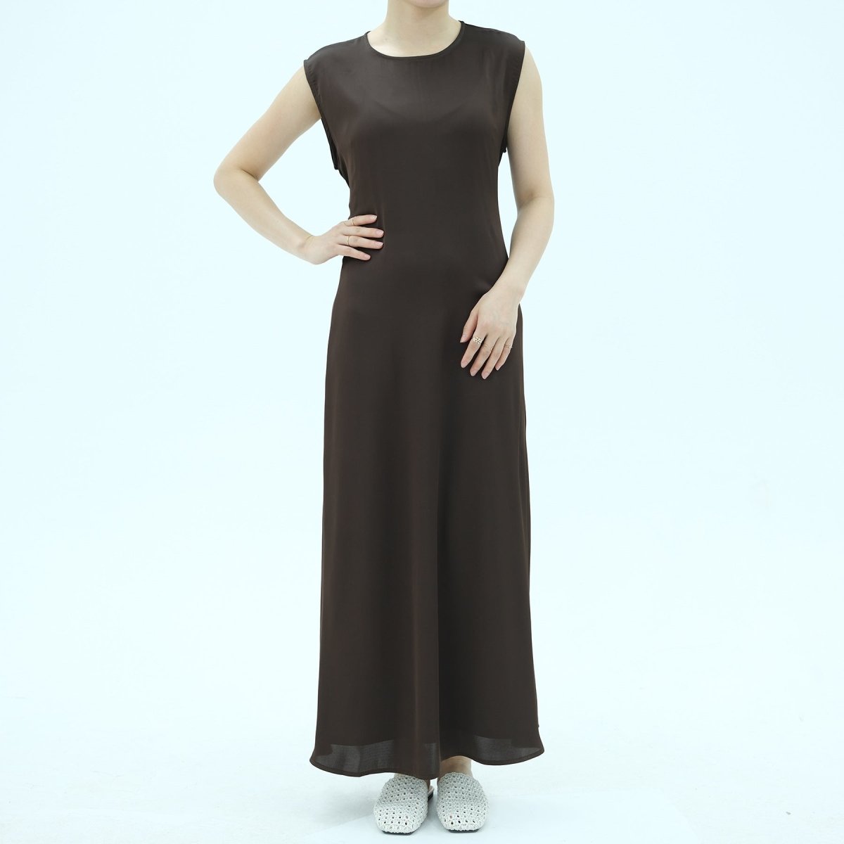 Corset-Back Lace-Up Sleeveless Maxi Dress(MS472)