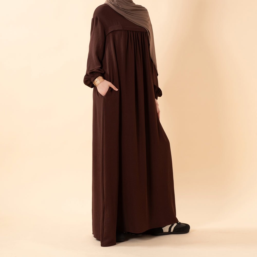 Crepe Abaya with Secure Pockets for Umrah (MA386)