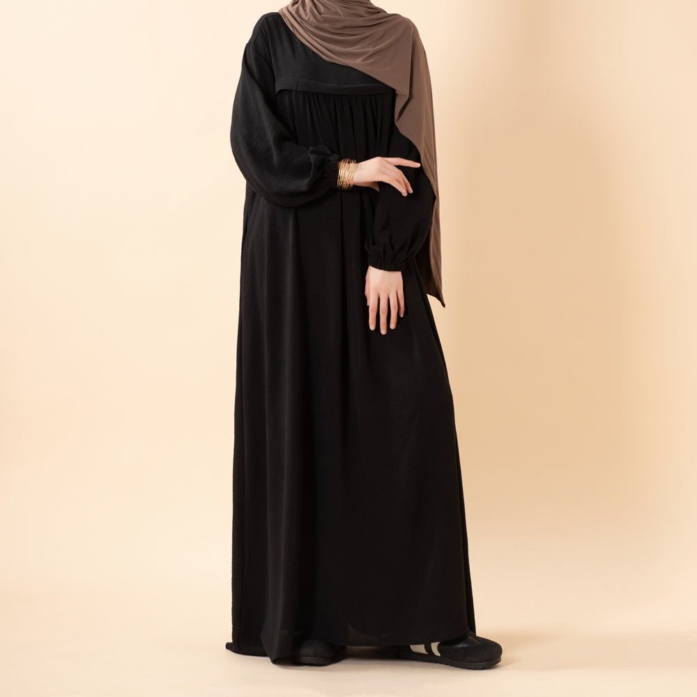 Crepe Abaya with Secure Pockets for Umrah (MA386)
