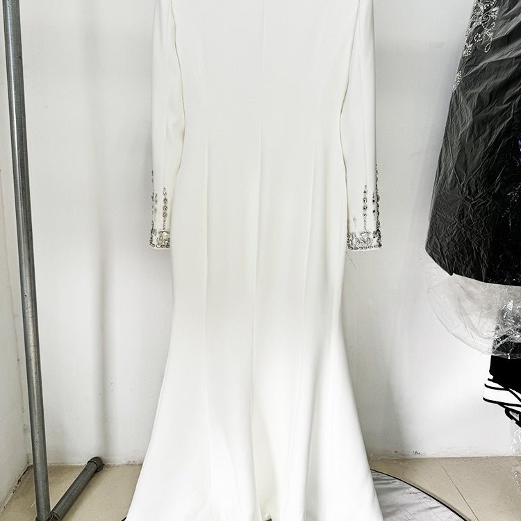 Crystal Embellished Blazer Evening Gown(MS300)