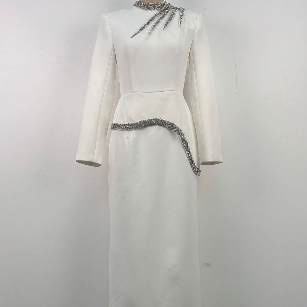 Crystal Embellished Evening Gown(MS313)