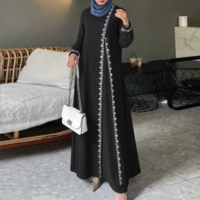 Designer Casual Abaya With Lace Detailing (MA146)