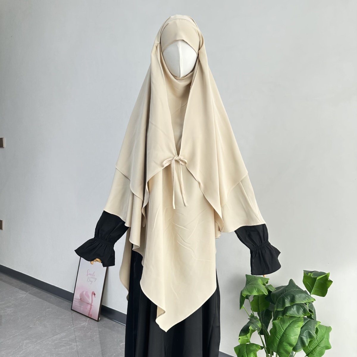 Double Layer Tie-Front Khimar(MK033)