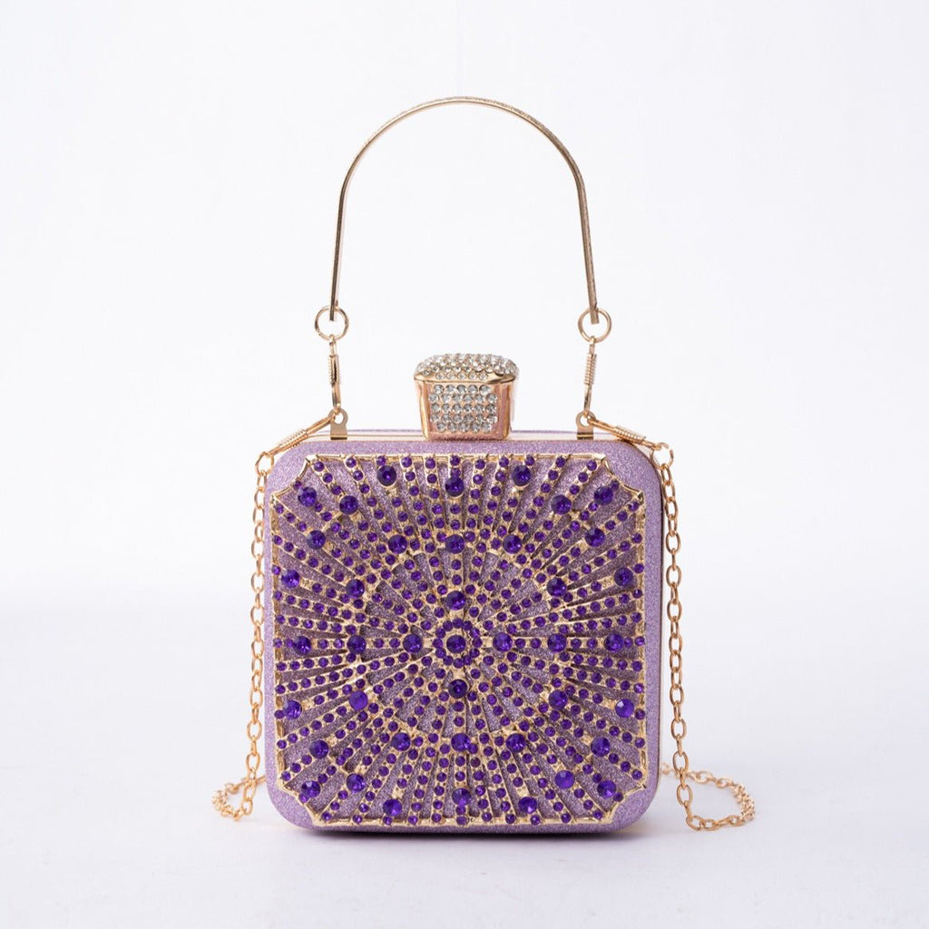Elegance Brilliant Diamond Bag - Handcrafted Evening Box Bag for Soirées & Weddings (MAC269)