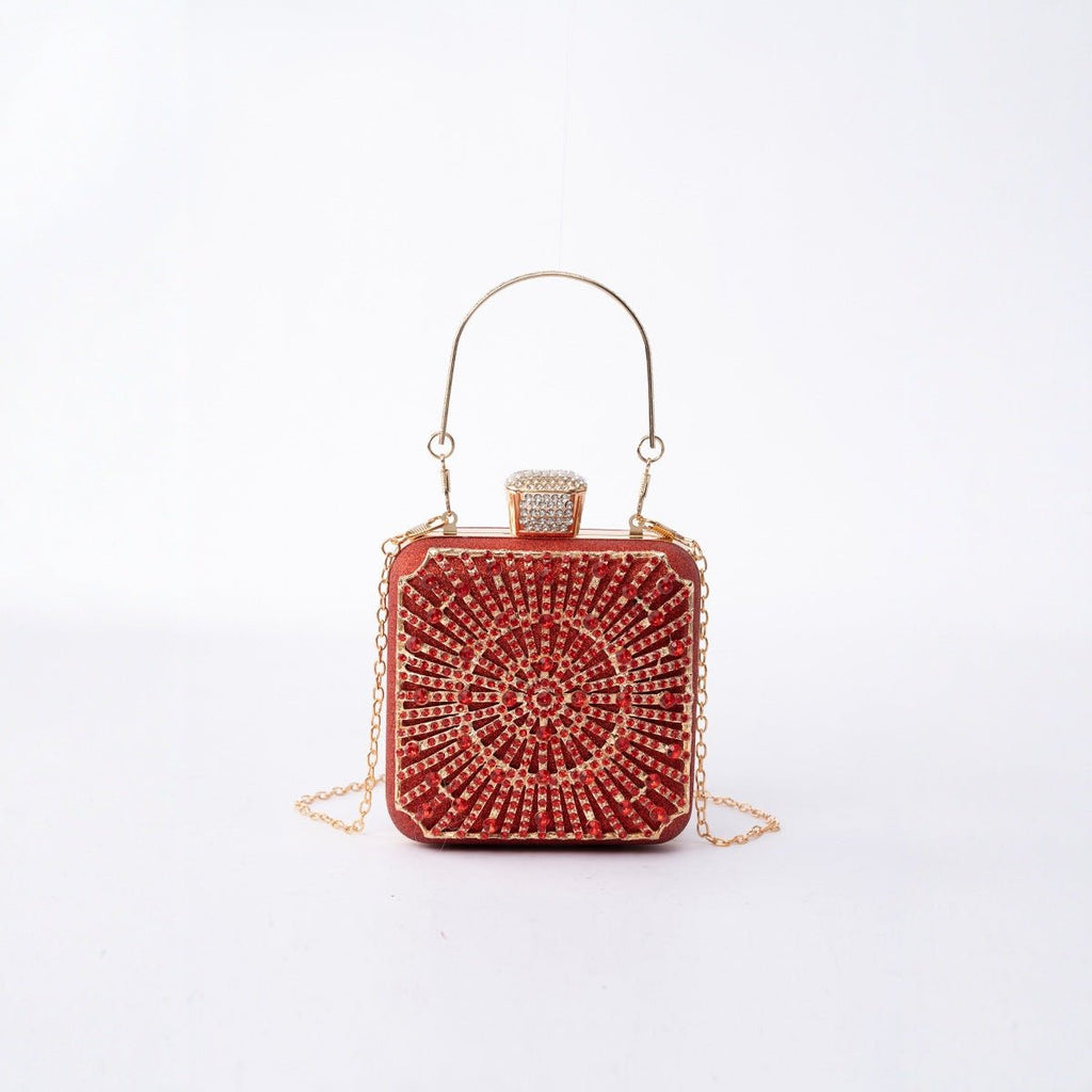 Elegance Brilliant Diamond Bag - Handcrafted Evening Box Bag for Soirées & Weddings (MAC269)