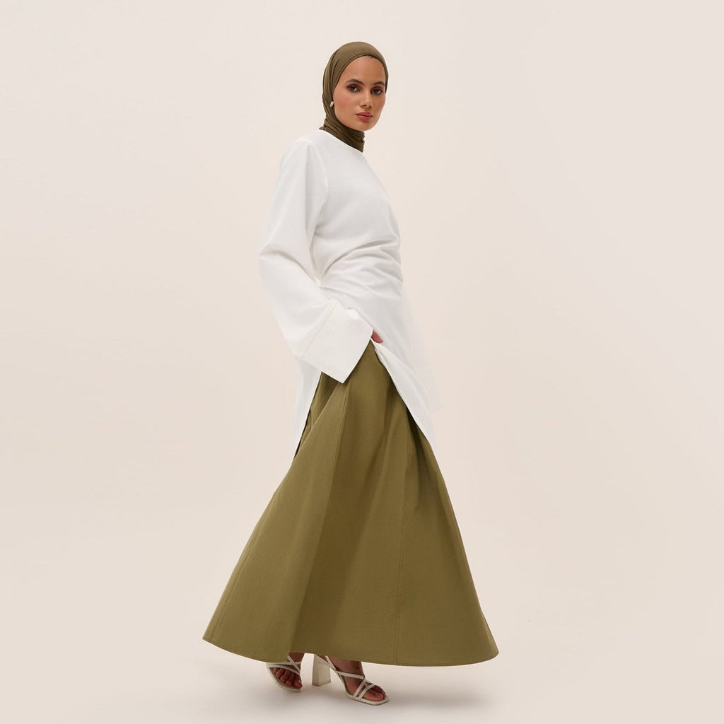 Asymmetric Tunic Top & Maxi Skirt Set | Modest Two-Piece Outfit (MS184)