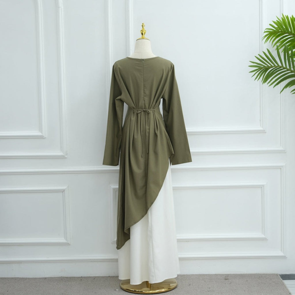 Asymmetric Tunic Top & Maxi Skirt Set | Modest Two-Piece Outfit (MS184)