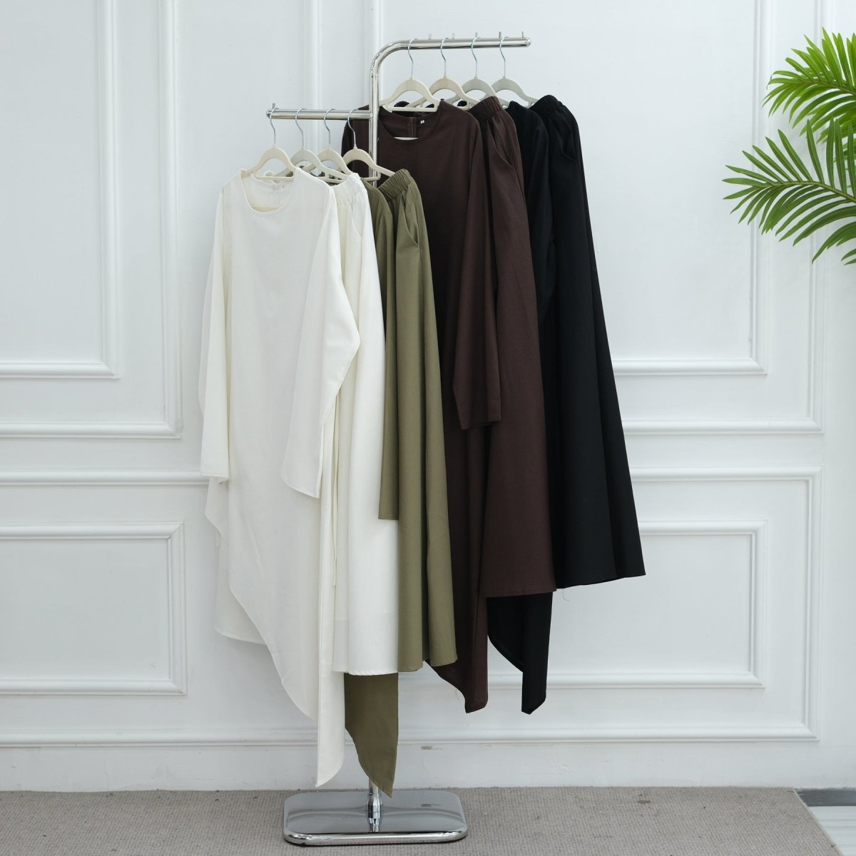 Asymmetric Tunic Top & Maxi Skirt Set | Modest Two-Piece Outfit (MS184)