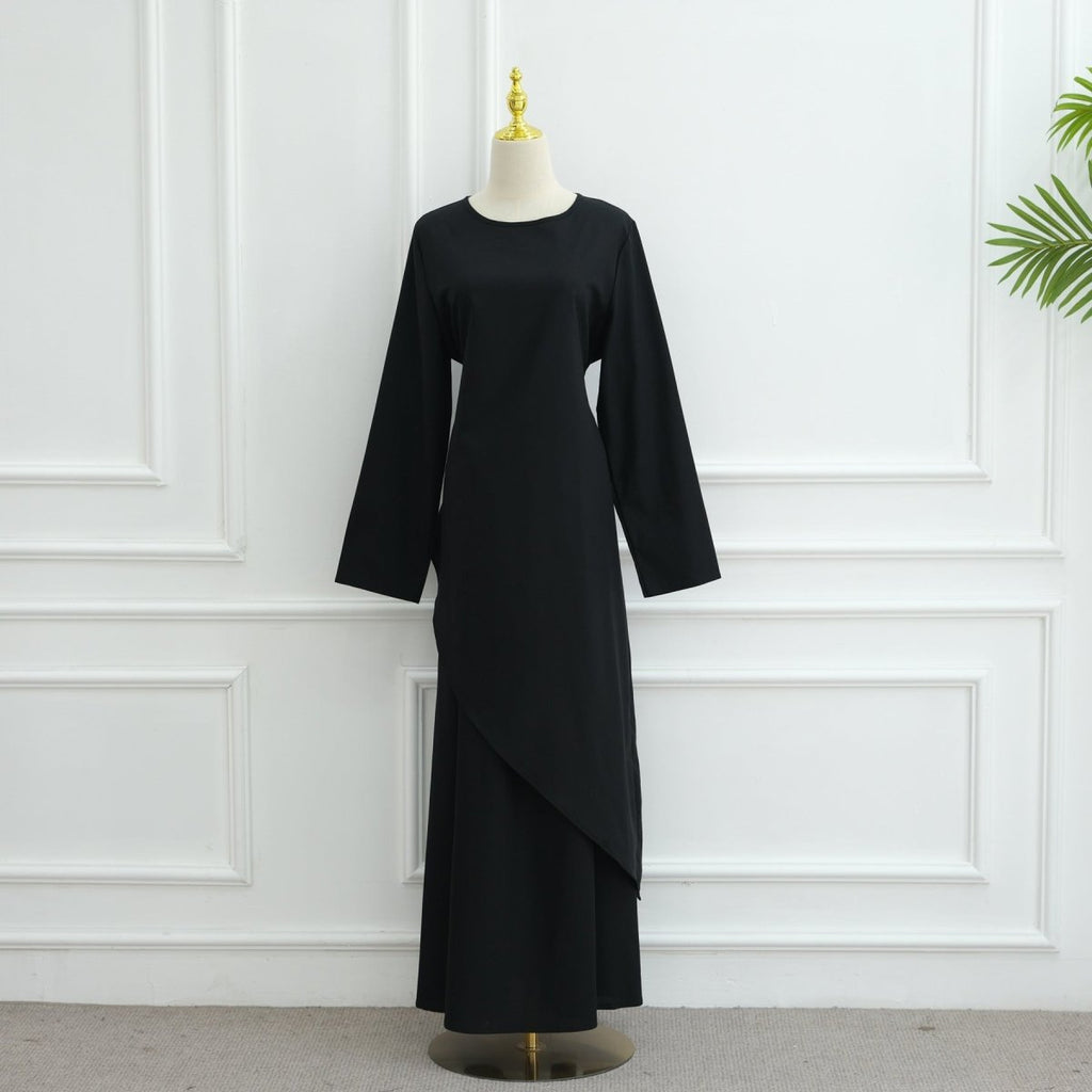 Asymmetric Tunic Top & Maxi Skirt Set | Modest Two-Piece Outfit (MS184)