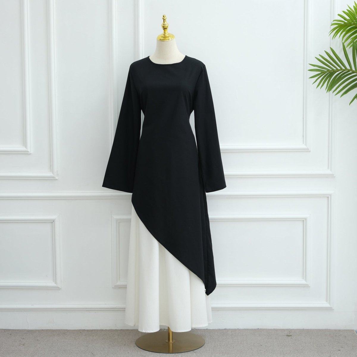 Asymmetric Tunic Top & Maxi Skirt Set | Modest Two-Piece Outfit (MS184)
