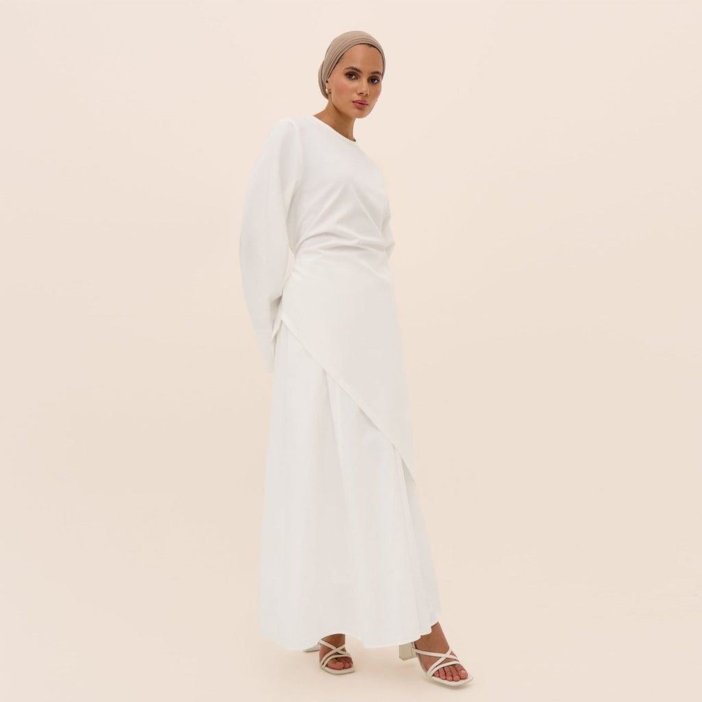 Asymmetric Tunic Top & Maxi Skirt Set | Modest Two-Piece Outfit (MS184)