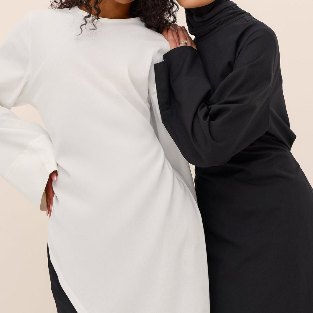 Asymmetric Tunic Top & Maxi Skirt Set | Modest Two-Piece Outfit (MS184)