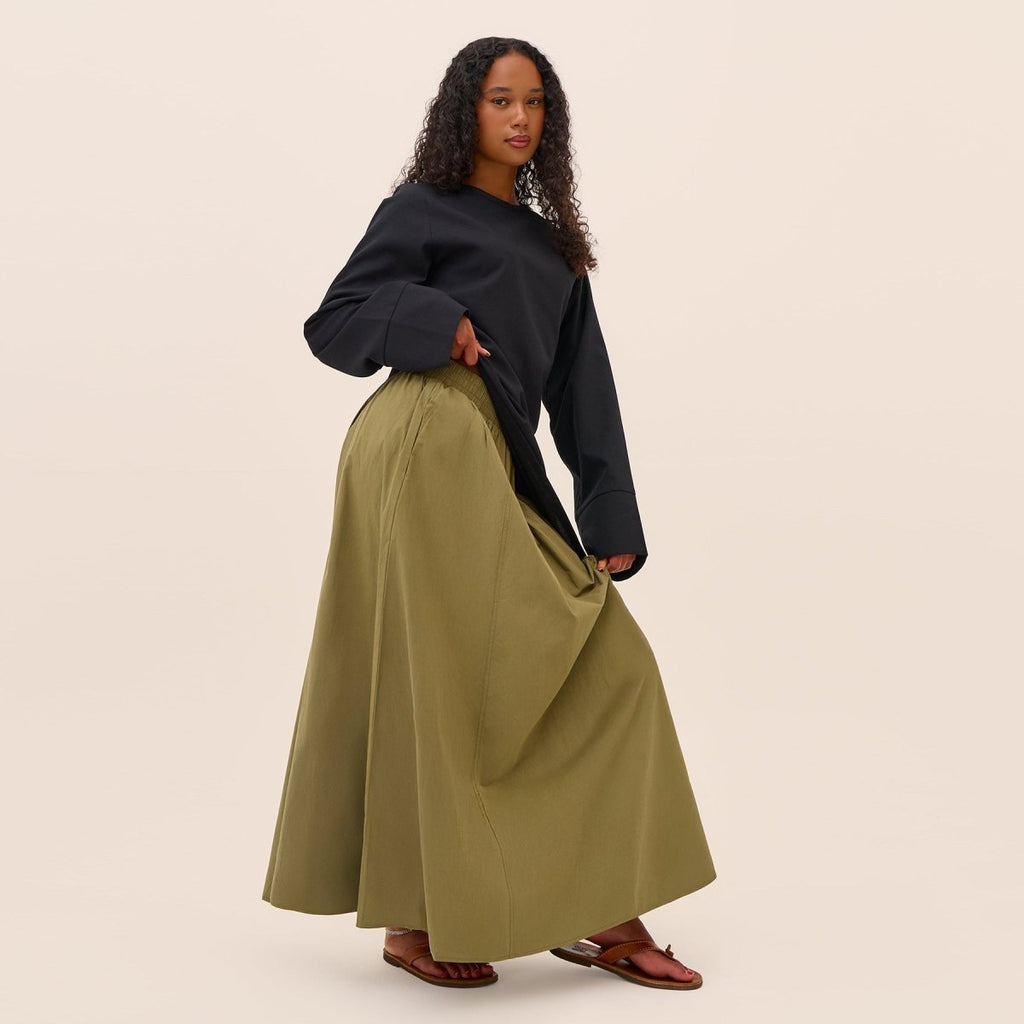 Asymmetric Tunic Top & Maxi Skirt Set | Modest Two-Piece Outfit (MS184)