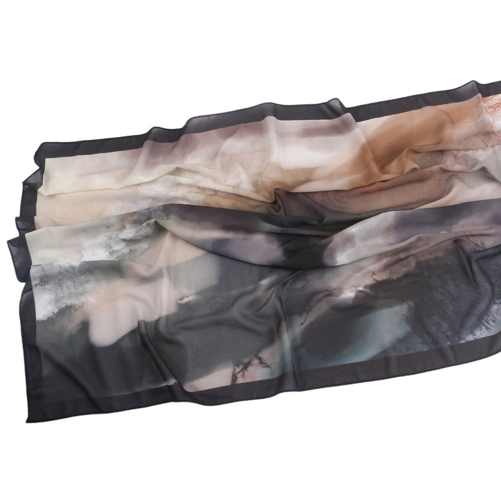 Elegant Printed Chiffon Hijab Scarf Bohemian Style Breathable Sun Protection Wrap (MH136)
