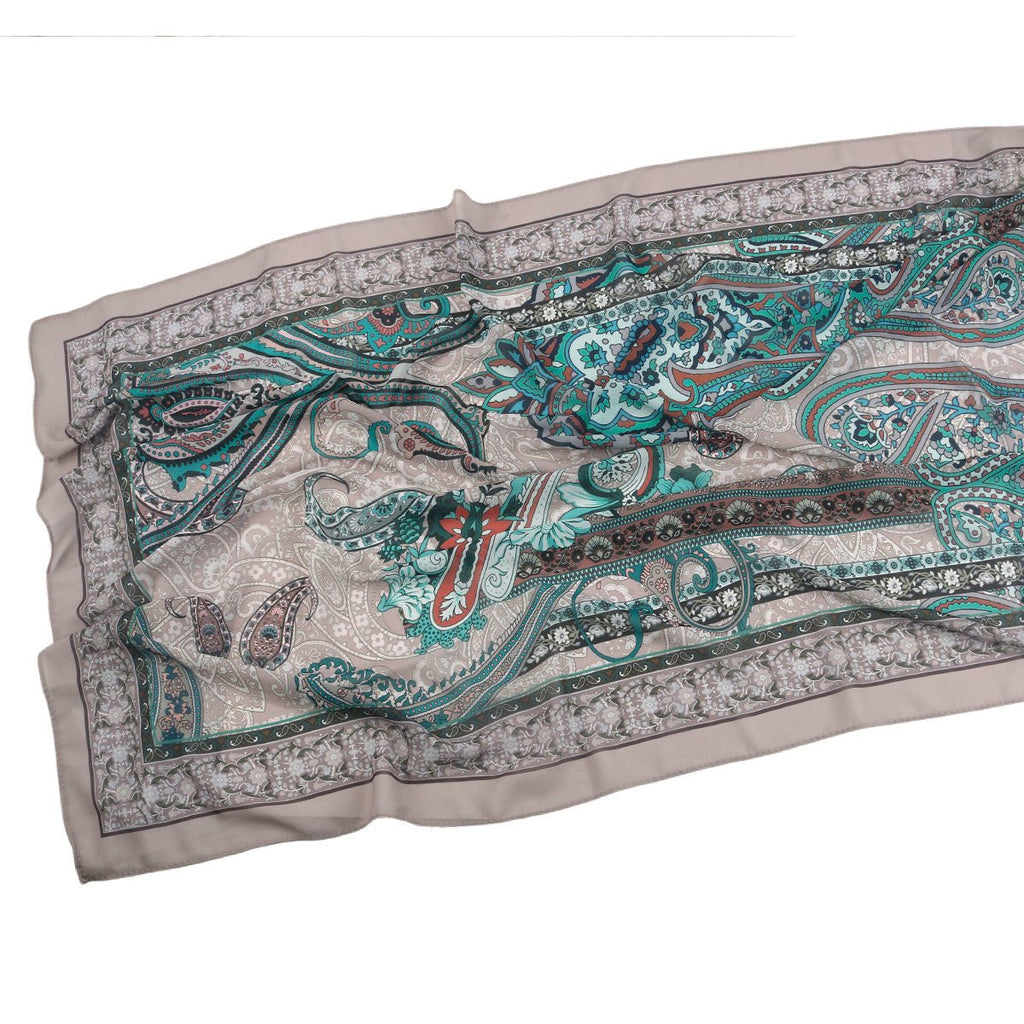 Elegant Printed Chiffon Hijab Scarf Bohemian Style Breathable Sun Protection Wrap (MH136)