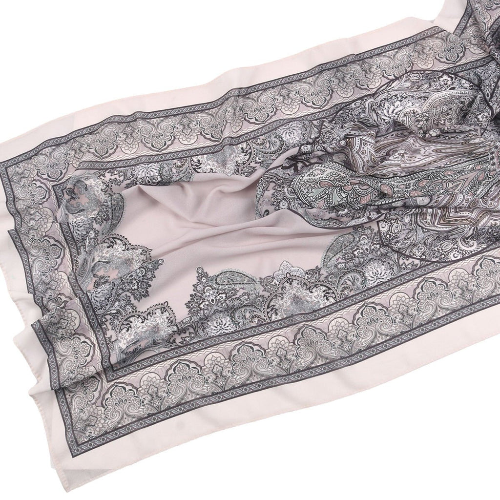 Elegant Printed Chiffon Hijab Scarf Bohemian Style Breathable Sun Protection Wrap (MH136)
