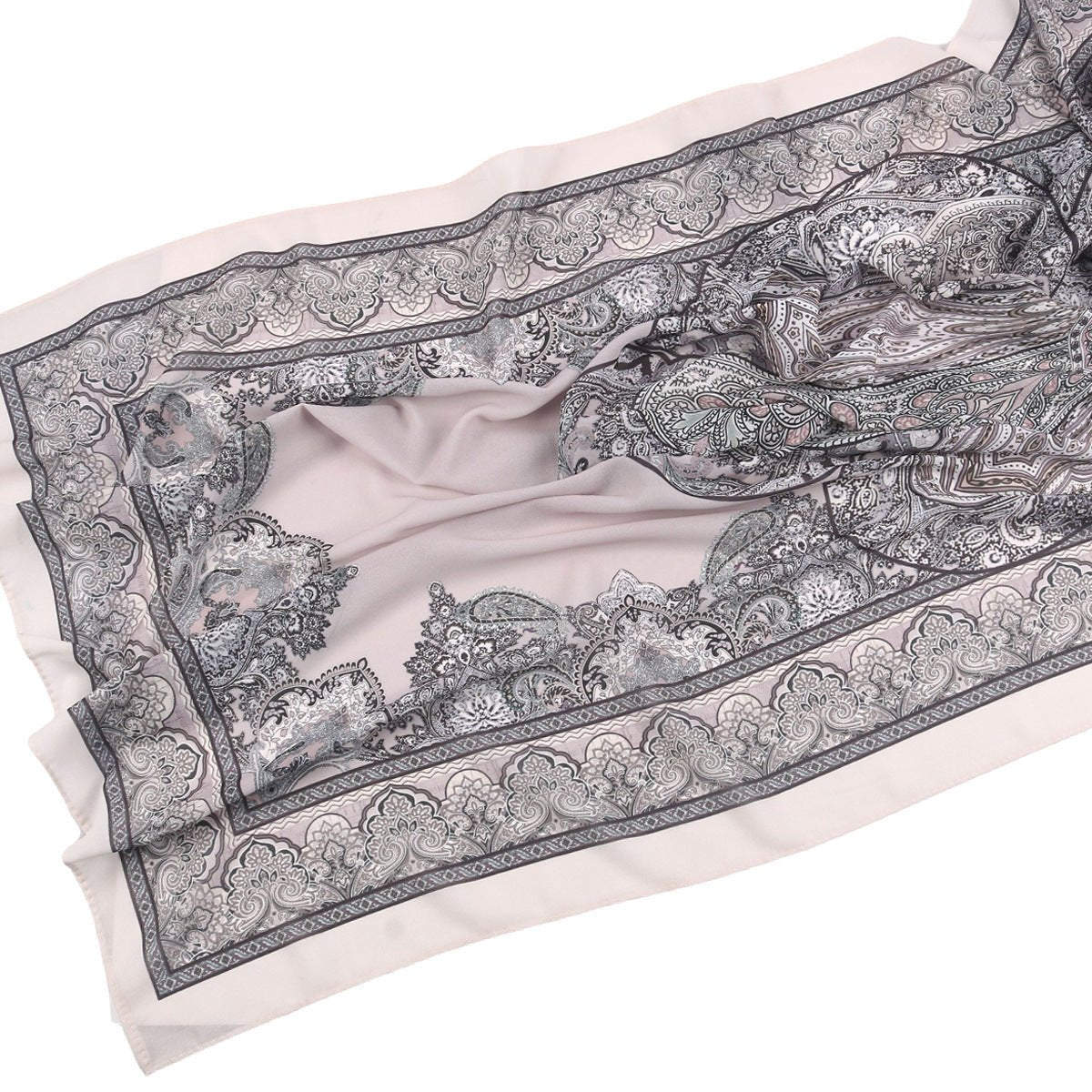 Elegant Printed Chiffon Hijab Scarf Bohemian Style Breathable Sun Protection Wrap (MH136)
