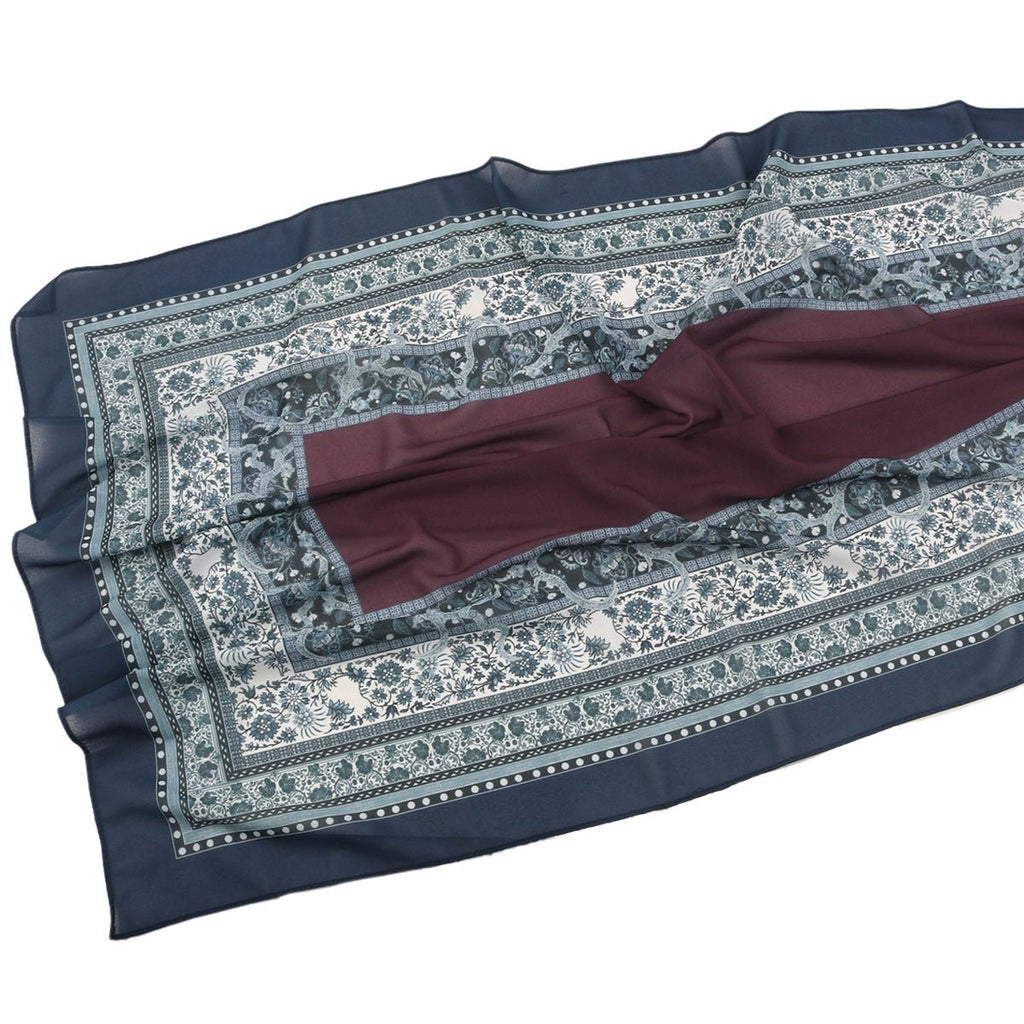Elegant Printed Chiffon Hijab Scarf Bohemian Style Breathable Sun Protection Wrap (MH136)
