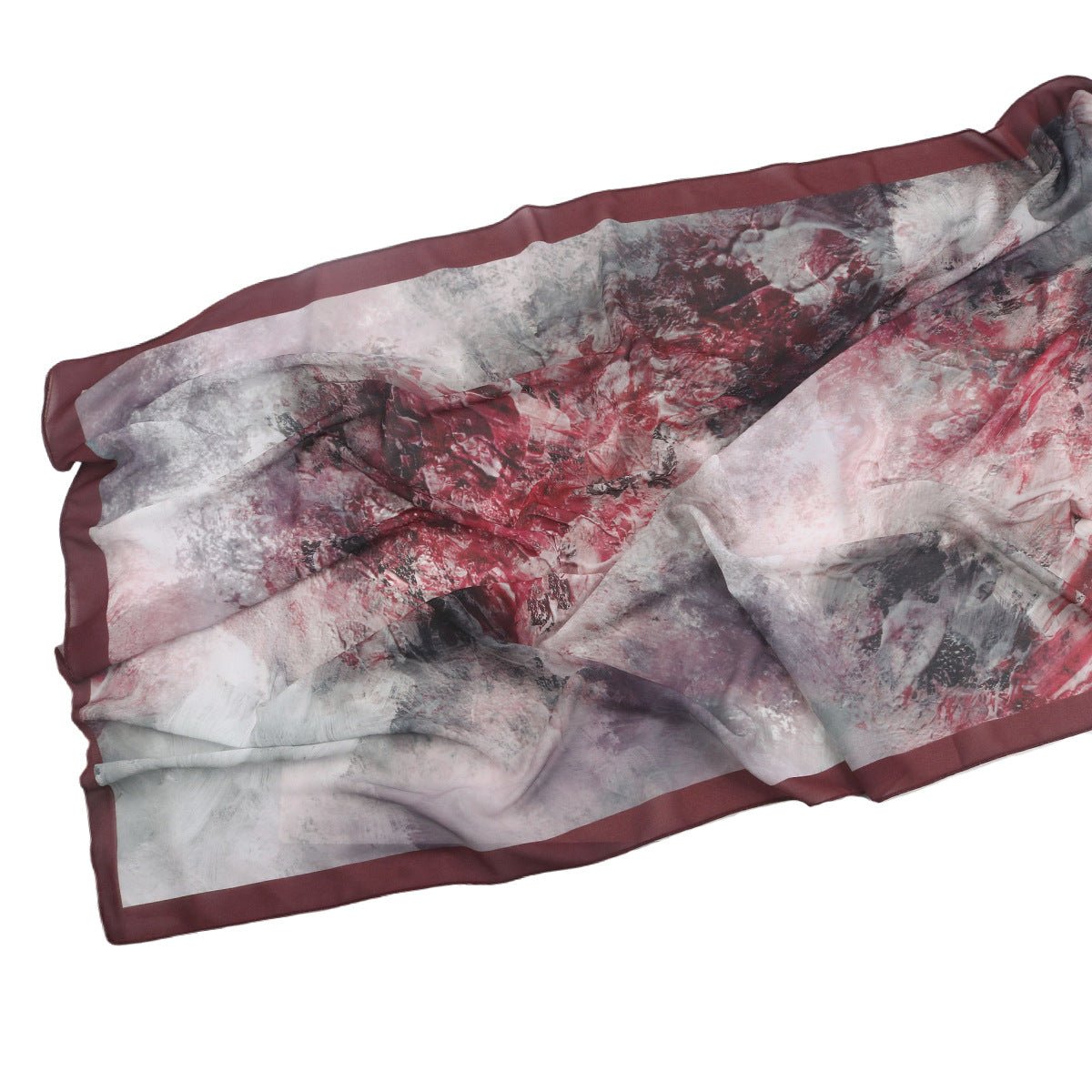 Elegant Printed Chiffon Hijab Scarf Bohemian Style Breathable Sun Protection Wrap (MH136)