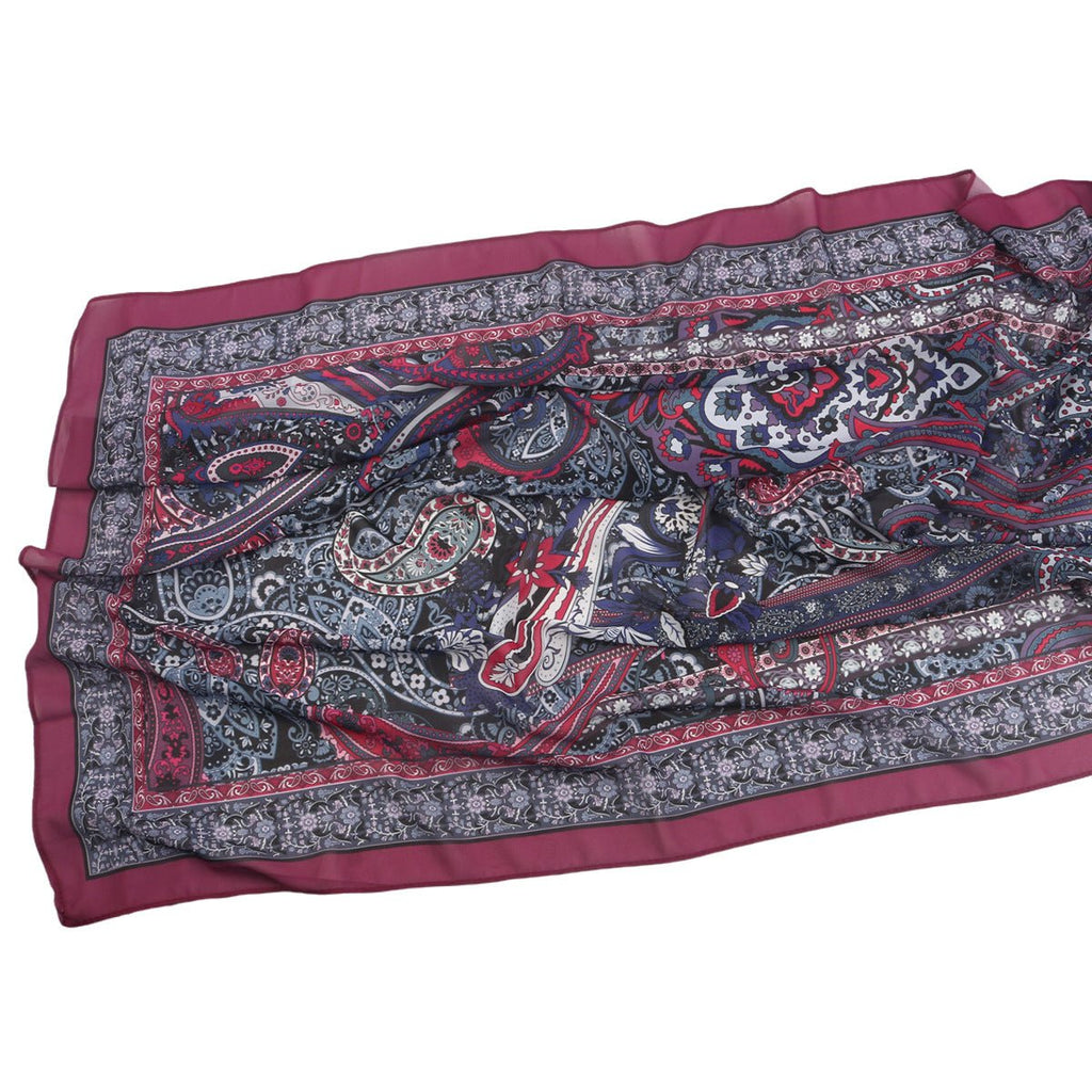 Elegant Printed Chiffon Hijab Scarf Bohemian Style Breathable Sun Protection Wrap (MH136)