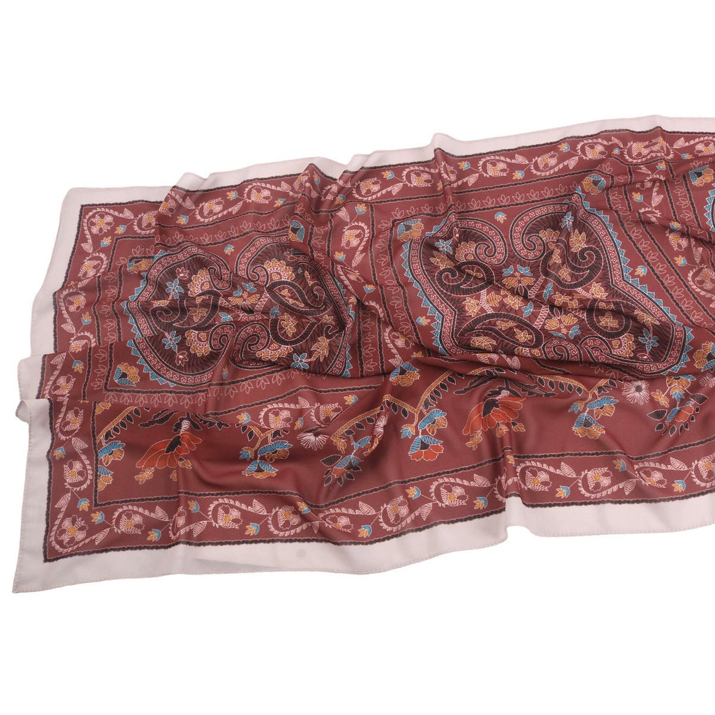 Elegant Printed Chiffon Hijab Scarf Bohemian Style Breathable Sun Protection Wrap (MH136)