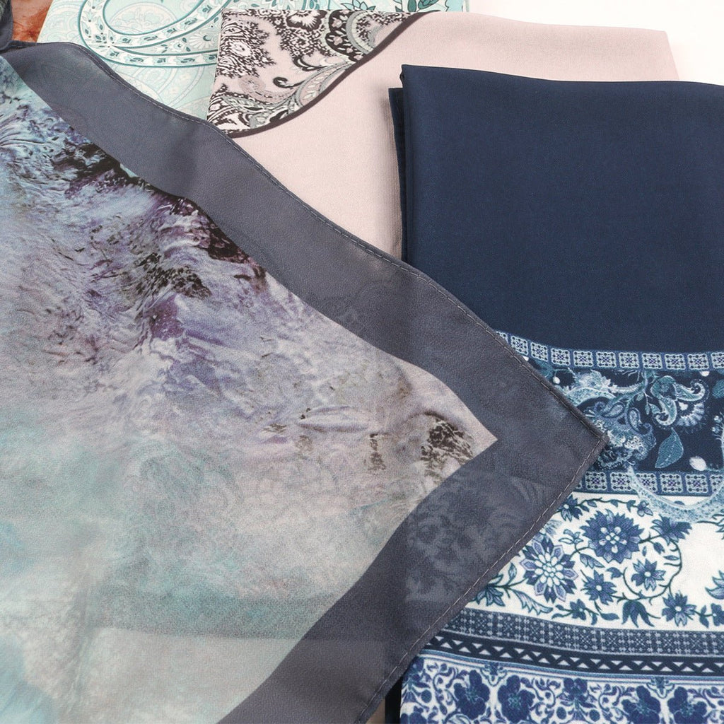 Elegant Printed Chiffon Hijab Scarf Bohemian Style Breathable Sun Protection Wrap (MH136)