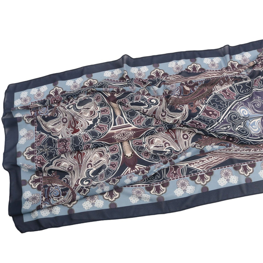 Elegant Printed Chiffon Hijab Scarf Bohemian Style Breathable Sun Protection Wrap (MH136)