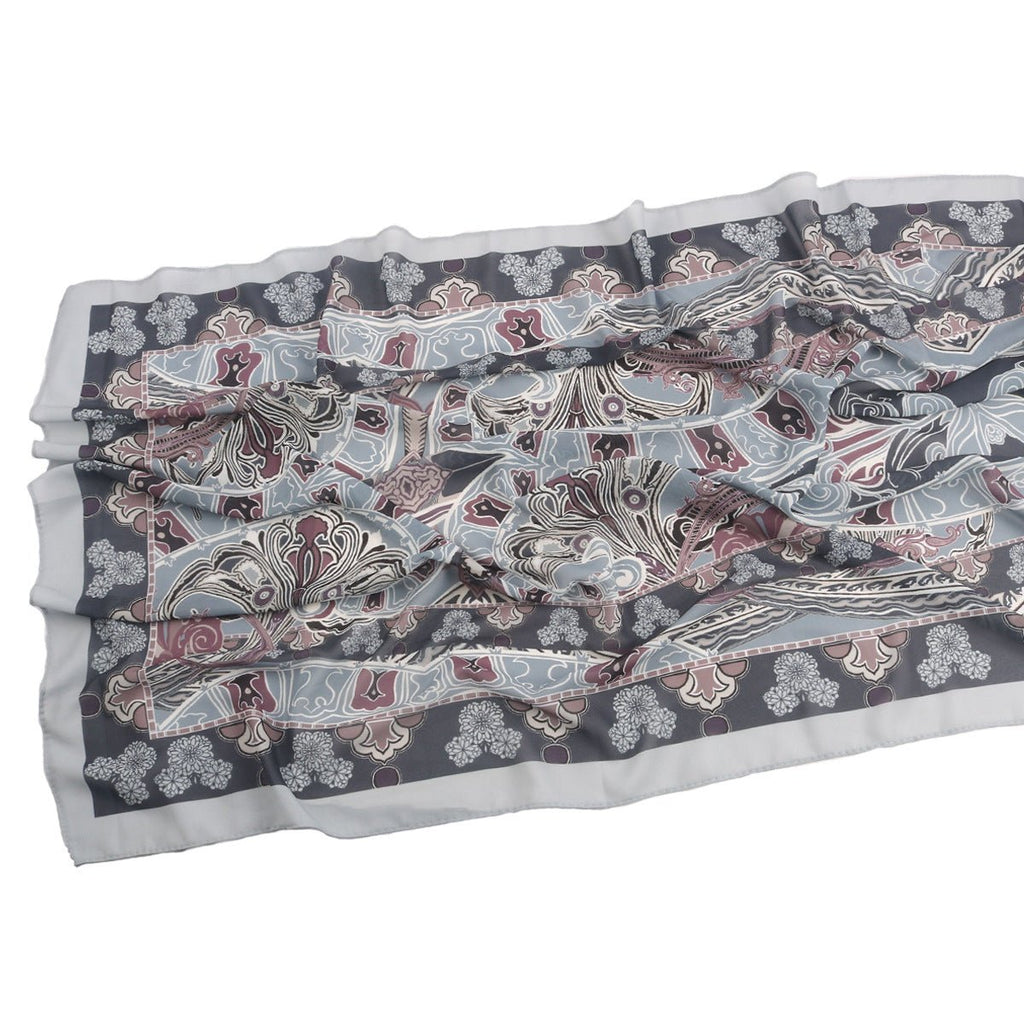 Elegant Printed Chiffon Hijab Scarf Bohemian Style Breathable Sun Protection Wrap (MH136)