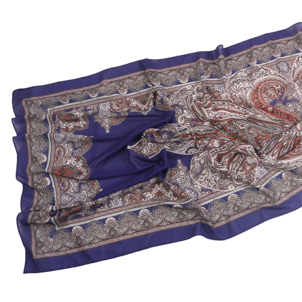 Elegant Printed Chiffon Hijab Scarf Bohemian Style Breathable Sun Protection Wrap (MH136)