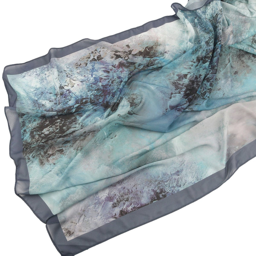 Elegant Printed Chiffon Hijab Scarf Bohemian Style Breathable Sun Protection Wrap (MH136)