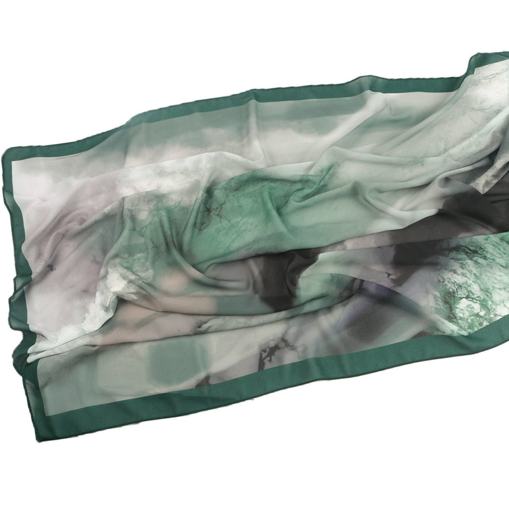 Elegant Printed Chiffon Hijab Scarf Bohemian Style Breathable Sun Protection Wrap (MH136)