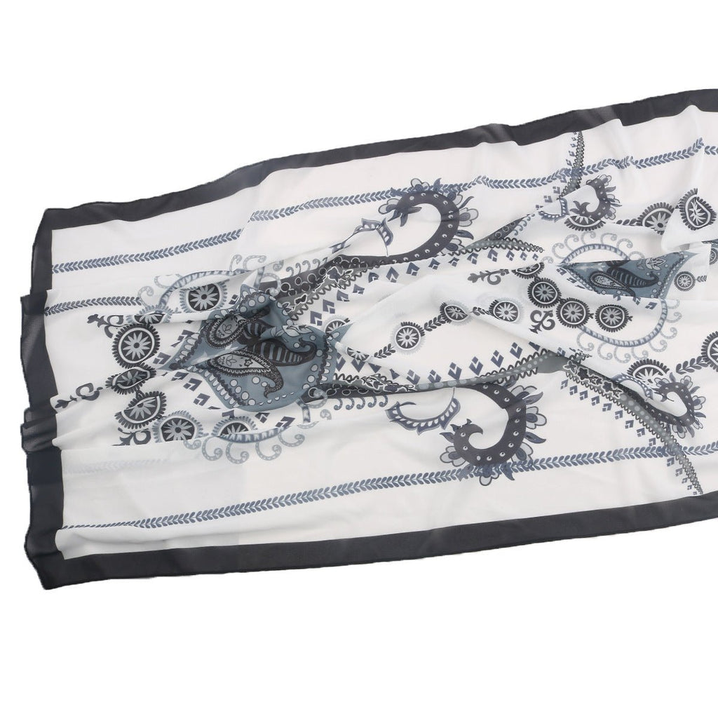 Elegant Printed Chiffon Hijab Scarf Bohemian Style Breathable Sun Protection Wrap (MH136)