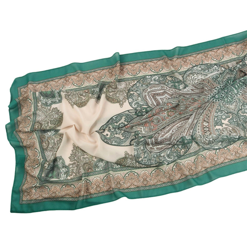 Elegant Printed Chiffon Hijab Scarf Bohemian Style Breathable Sun Protection Wrap (MH136)