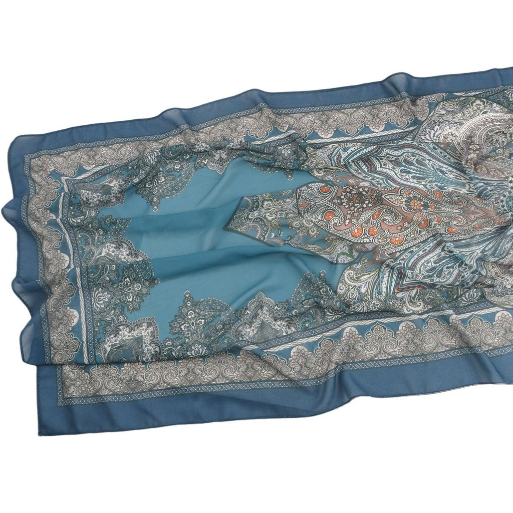 Elegant Printed Chiffon Hijab Scarf Bohemian Style Breathable Sun Protection Wrap (MH136)
