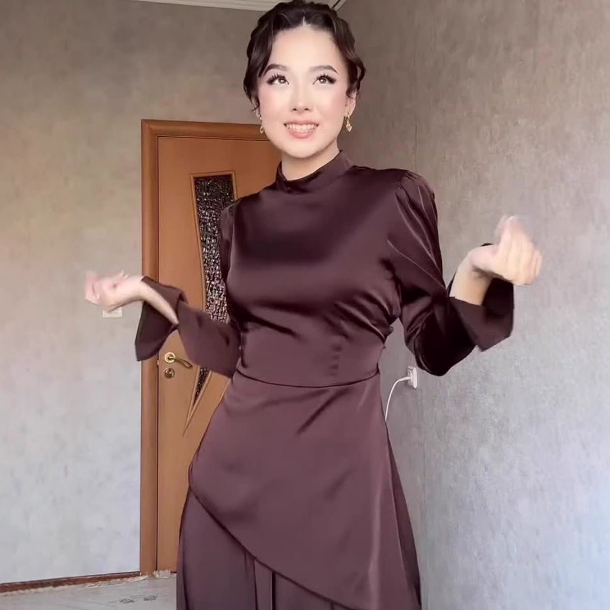 Exotic Long-Sleeve Maxi Dress Abaya (MA216)