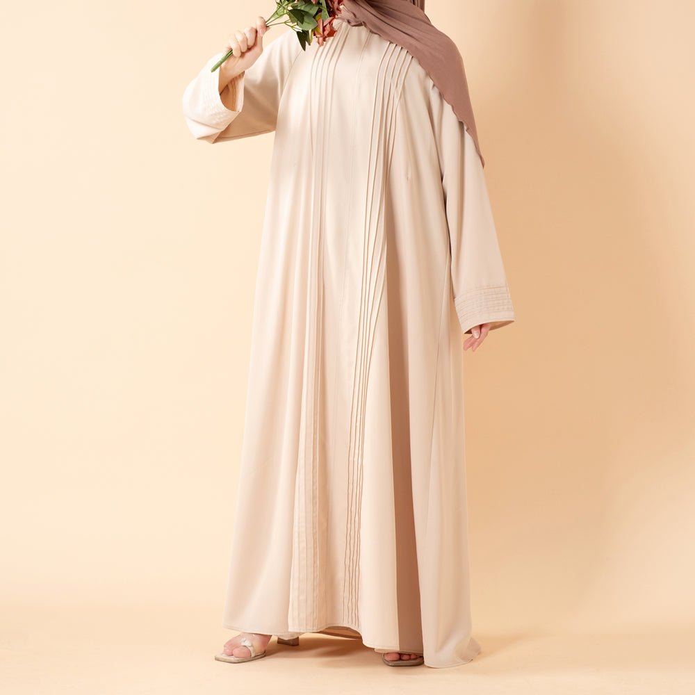 Serene Pleated Georgette Abaya Loose Full-Length Modest Style (MA254)