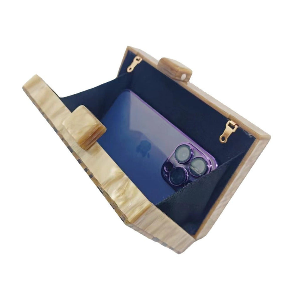 etro Zebra Pattern Dinner Bag  Acrylic Shoulder Chain Clutch for Women(MAC255)