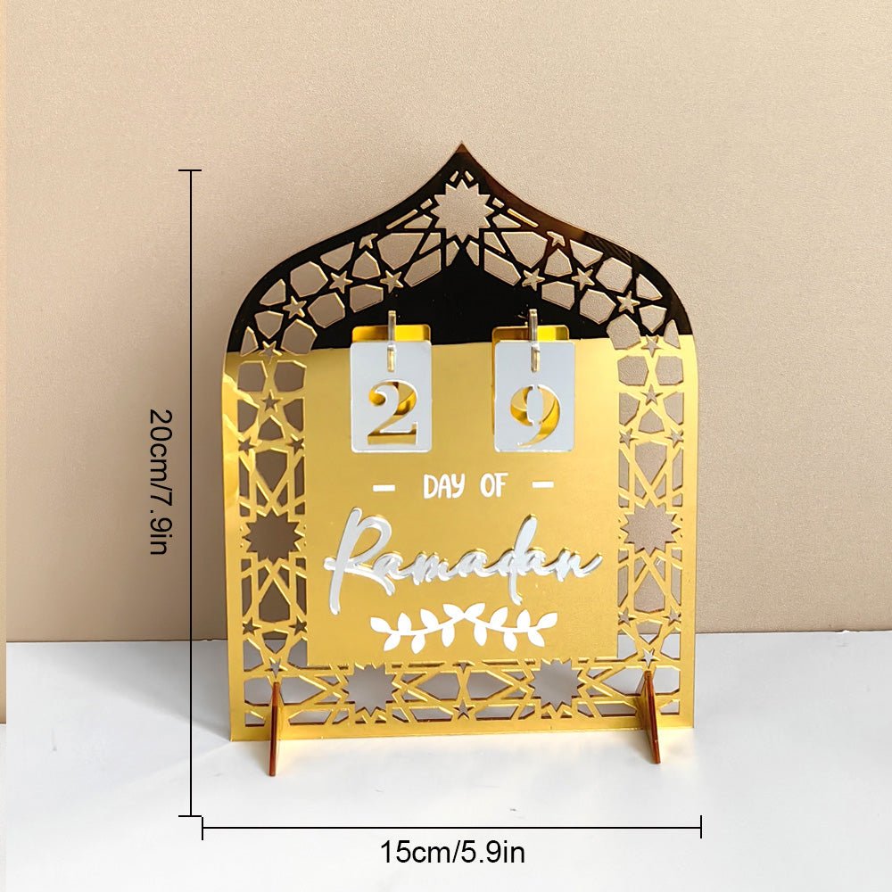 Festive Home Craft Ornament Ramadan Countdown Acrylic Tabletop Decor (MAC403)