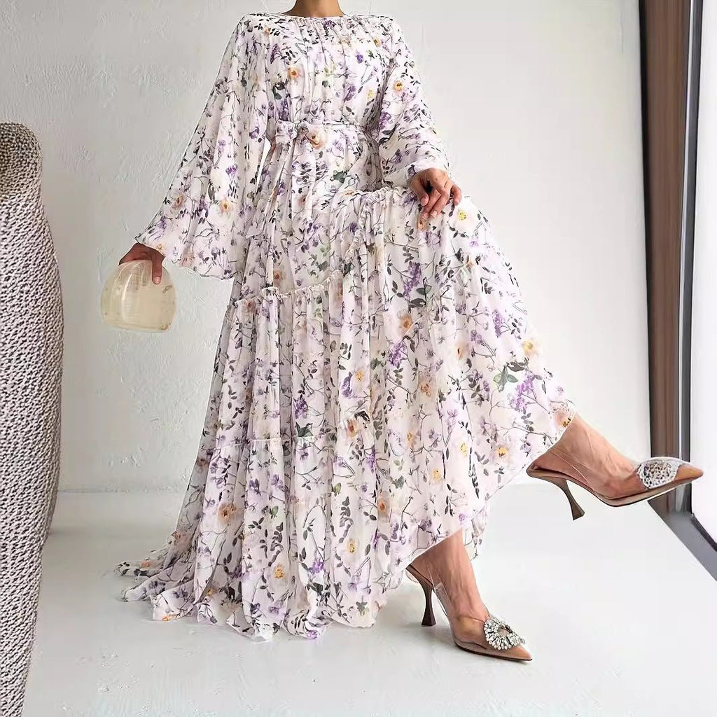Floral Chiffon Dress(MA408)