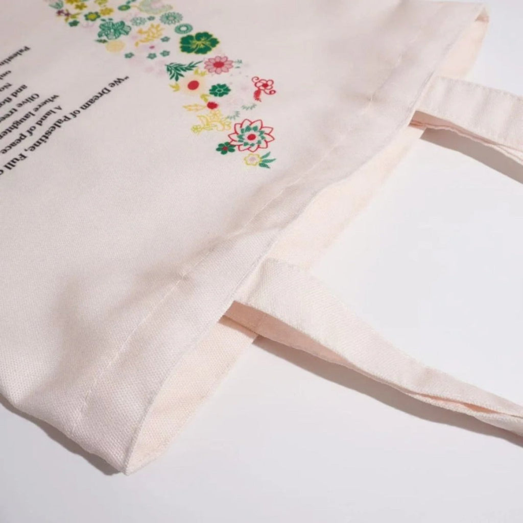 Floral Palestine Tote Bag – Love Forever Blooms (MAC236) | Free Gift